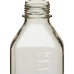 1L Clear Polycarbonate Plastic Square Media Bottle W/Cap, 24/cs (Corning® #431433) -container 68w433 5