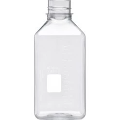 1L Clear PET Plastic Square Media Bottle W/Cap, 24/cs (Corning® #431533) -container 68w533 2