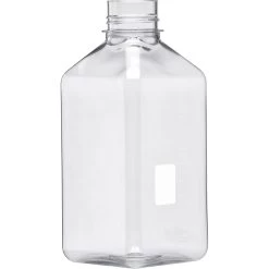 1L Clear PET Plastic Square Media Bottle W/Cap, 24/cs (Corning® #431533) -container 68w533 4