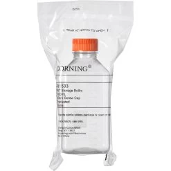1L Clear PET Plastic Square Media Bottle W/Cap, 24/cs (Corning® #431533) -container 68w533 6