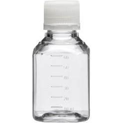 60ml Clear PET Plastic Octagonal Media Bottle W/Cap, Sterile, 96/cs (Corning® #431730)