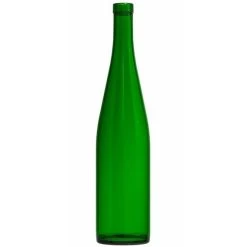 750 Ml Champagne Green Stretch Hock Wine Bottles, Cork, 3" X 13.109" 12/cs