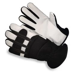 White/Black Goatskin Mechanics Work Gloves