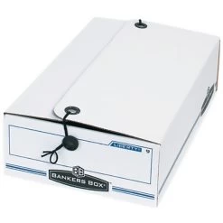 14-1/4" X 9" X 4" White Corrugated String & Button File Storage Box, 200#/ECT-32