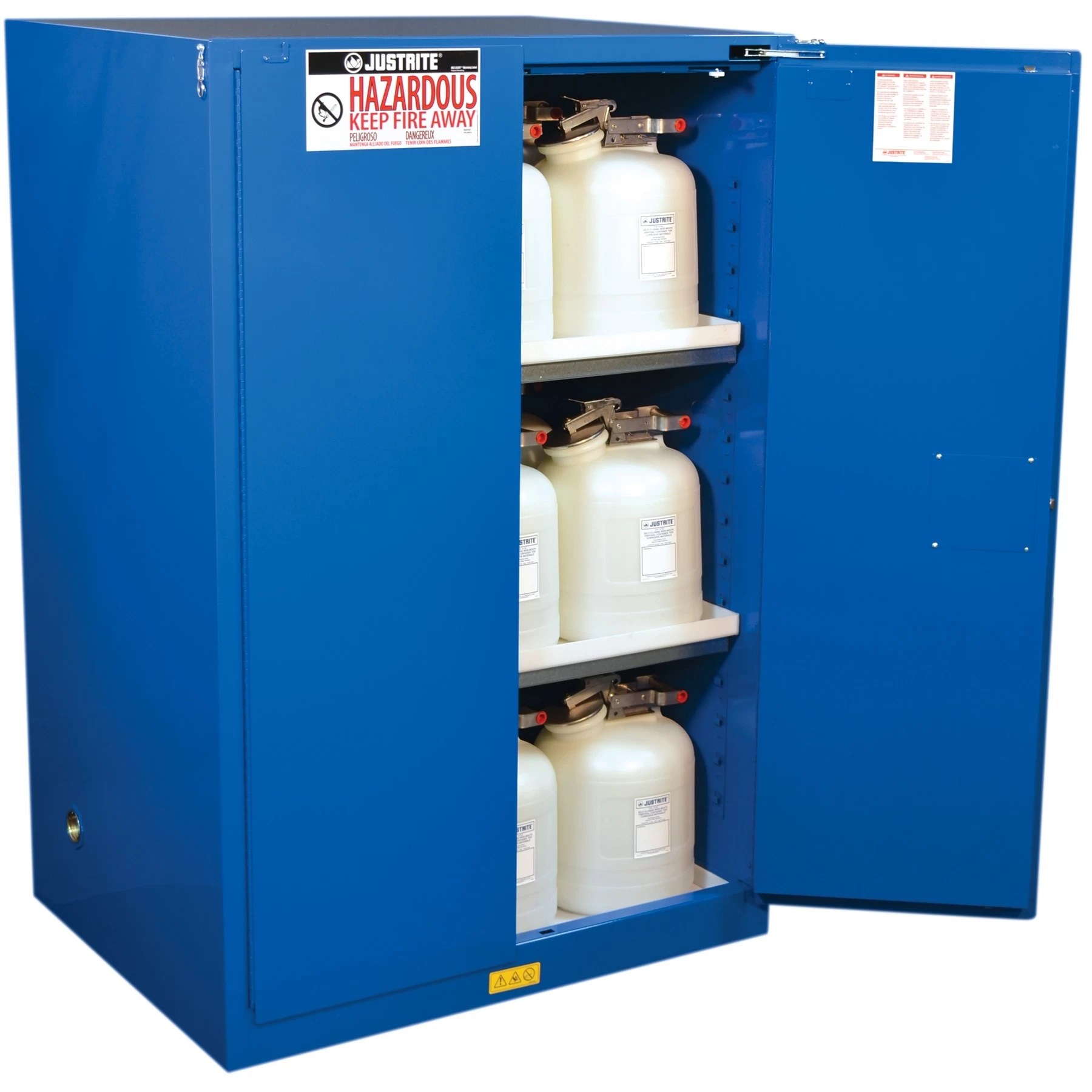 Sure-Grip® EX Hazardous Material Safety Cabinet, 90 Gallon, S/C Doors, Royal Blue 4 Sure-Grip® EX Hazardous Material Safety Cabinet, 90 Gallon, S/C Doors, Royal Blue - Image 2
