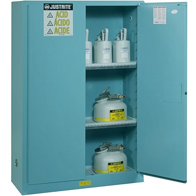 Sure-Grip® EX Corrosives/Acid Safety Cabinet, 45 Gallon, M/C Doors, Blue 3 Sure-Grip® EX Corrosives/Acid Safety Cabinet, 45 Gallon, M/C Doors, Blue