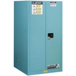 Sure-Grip® EX Corrosives/Acid Safety Cabinet, 90 Gallon, Bi-Fold S/C Doors, Blue
