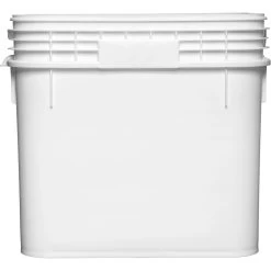 9 Gallon White Square Plastic Pail
