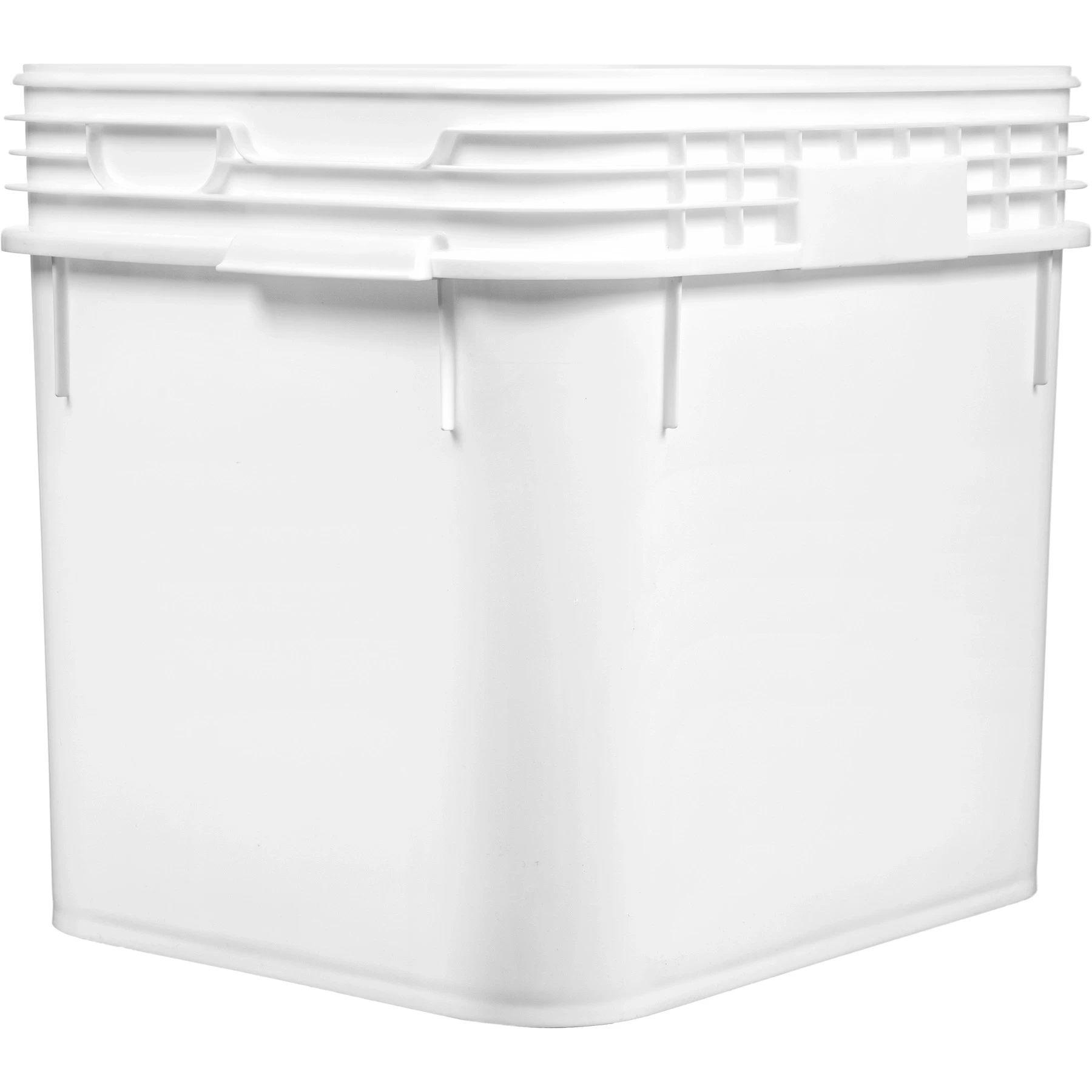 9 Gallon White Square Plastic Pail 5 9 Gallon White Square Plastic Pail - Image 3