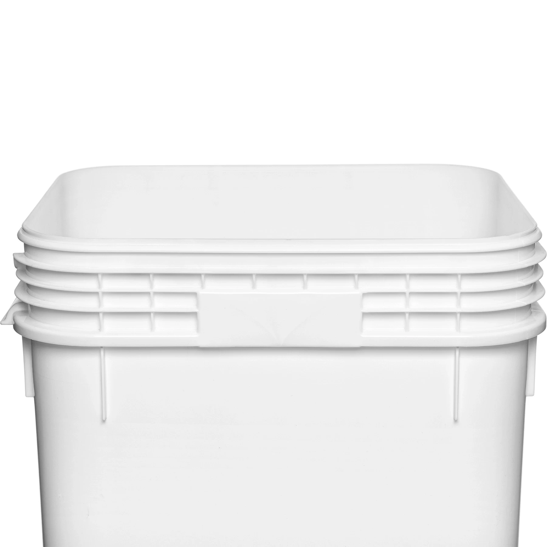 9 Gallon White Square Plastic Pail 6 9 Gallon White Square Plastic Pail - Image 4