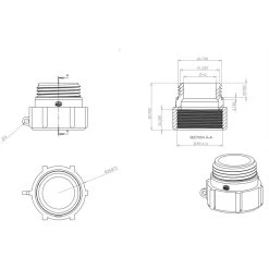 European Buttress To 2" BSP Adapter 10 European Buttress To 2" BSP Adapter -container adapter euro buttress to bsp