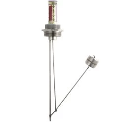 Stainless Steel Liquid Level Gauge, 55 Gallon Drums, 1-1/2" NPT, For Aggressive Liquids