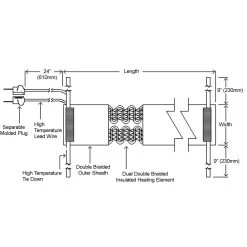 BriskHeat® 0.5" X 72" Heavy Insulated Heating Tape, 240v, 310w -container bih 5 28