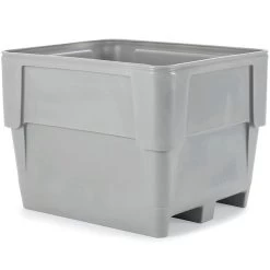 336 Gallon Gray Heavy Duty Bin, 2-Way Base, Poly Combo 1115