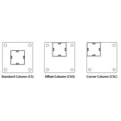 18.5" Heavy Duty Single Rail Post, Offset Column, Yellow, 13 Gauge Steel -container column options 4