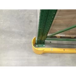 48" Yellow Medium-Duty Double Sided End Aisle Rack Guard -container eoa application 3 2