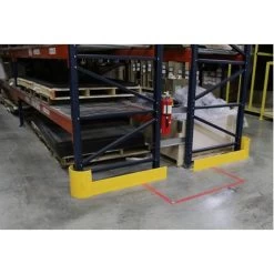 48" Yellow Medium-Duty Double Sided End Aisle Rack Guard -container eor 2