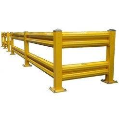 5' Heavy Duty Safety Guard Rail, Yellow, 13 Gauge Steel -container rail system corner 3