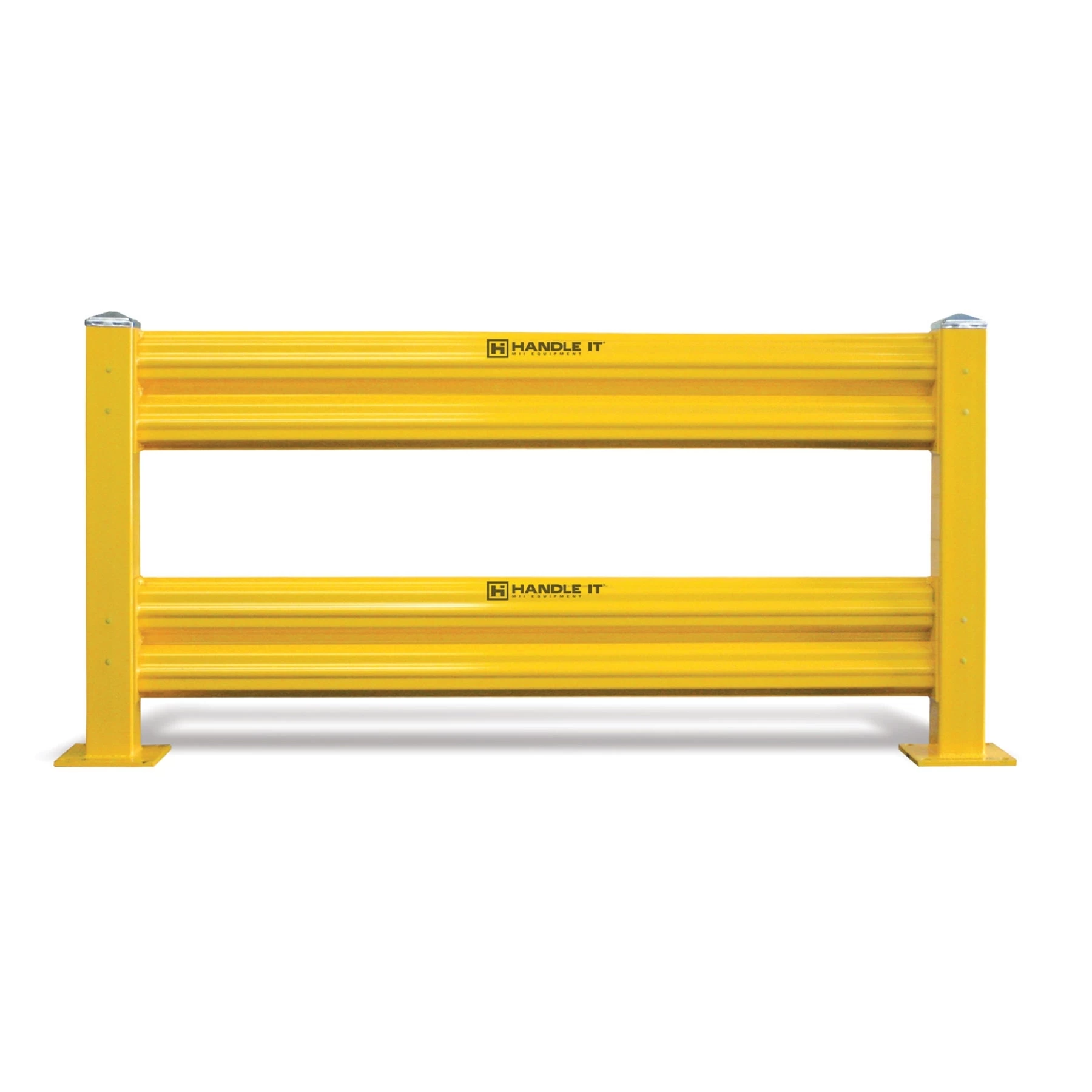 43" Heavy Duty Double Rail Post, Center Column, Yellow, 13 Gauge Steel 6 43" Heavy Duty Double Rail Post, Center Column, Yellow, 13 Gauge Steel - Image 4