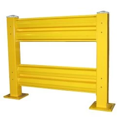 43" Heavy Duty Double Rail Post, Center Column, Yellow, 13 Gauge Steel 11 43" Heavy Duty Double Rail Post, Center Column, Yellow, 13 Gauge Steel -container rail system short 1