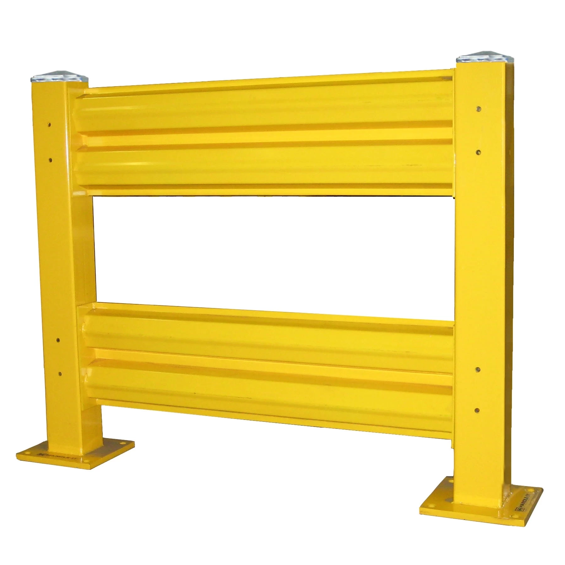 43" Heavy Duty Double Rail Post, Center Column, Yellow, 13 Gauge Steel 5 43" Heavy Duty Double Rail Post, Center Column, Yellow, 13 Gauge Steel - Image 3