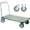 Wesco 24" X 48" Aluminum Platform Truck, Thrifty-Plate, Light-Duty, 6" X 2" Rubber Casters, 2,000 Lb. Capacity