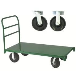 Wesco 27" X 54" Steel Platform Truck, 8" X 2" Polyolefin Casters, 2,500 Lb. Capacity