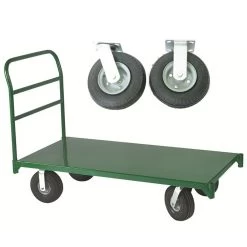 Wesco 36" X 60" Steel Platform Truck, 8" X 2.5" Pneumatic Casters, 1,600 Lb. Capacity