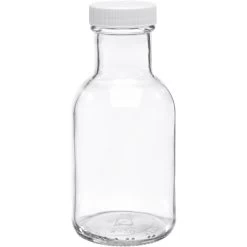 8 Oz. Clear Glass Stout Bottle, 38mm 38-405, 12/cs -container s a0008 200c1c 5