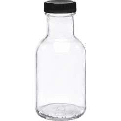 8 Oz. Clear Glass Stout Bottle, 38mm 38-405, 12/cs -container s a0008 200c1c 6