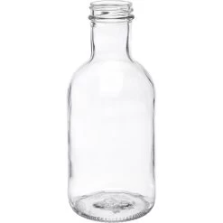 16 Oz. Clear Glass Stout Bottle, 38mm 38-405, 12/cs