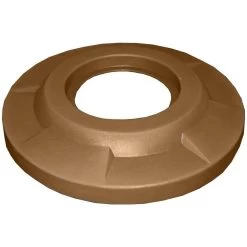 55 Gallon Drum Brown Plastic Flat Top Trash Receptacle Lid, 11.5" Opening