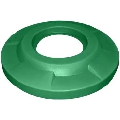55 Gallon Drum Green Plastic Flat Top Trash Receptacle Lid, 11.5" Opening