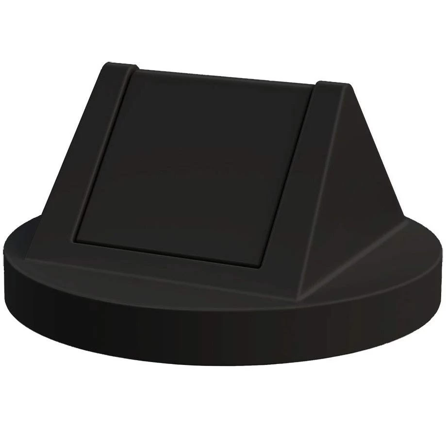 55 Gallon Drum Black Plastic Swing Top Trash Receptacle Lid 3 55 Gallon Drum Black Plastic Swing Top Trash Receptacle Lid