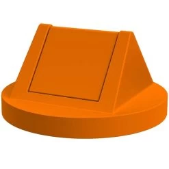 55 Gallon Drum Orange Plastic Swing Top Trash Receptacle Lid