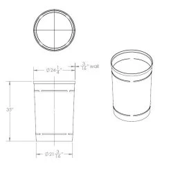 55 Gallon Green Trash Receptacle, Dome Top Lid 15 55 Gallon Green Trash Receptacle, Dome Top Lid -container s8331a 00 drawing can 4