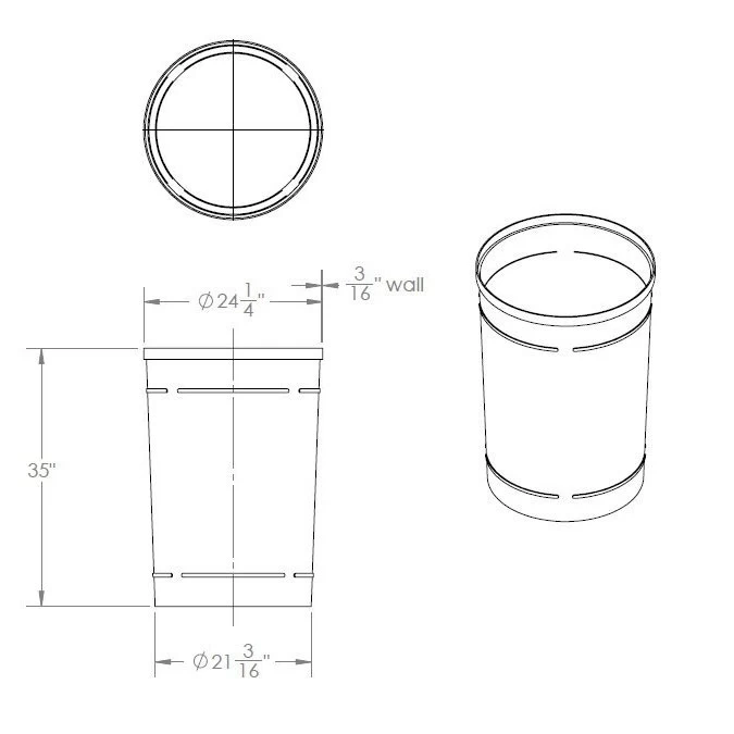 55 Gallon Green Trash Receptacle, Dome Top Lid 8 55 Gallon Green Trash Receptacle, Dome Top Lid - Image 6