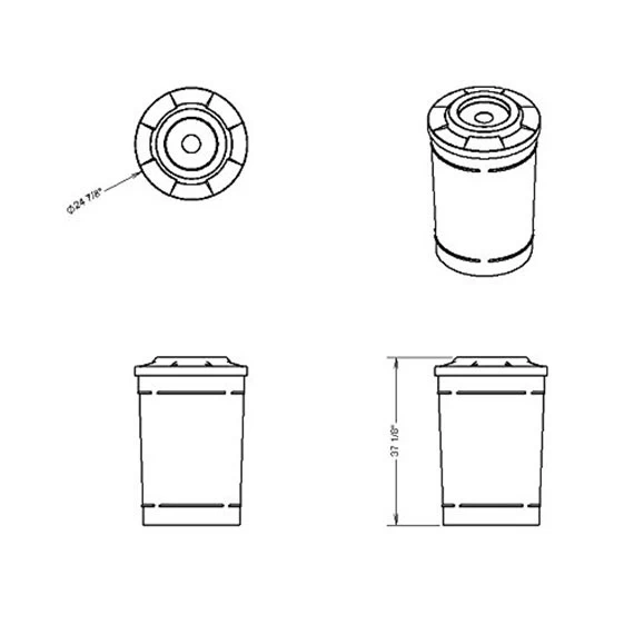 55 Gallon Orange Recycling Receptacle, Flat Top 4" Opening 7 55 Gallon Orange Recycling Receptacle, Flat Top 4" Opening - Image 5