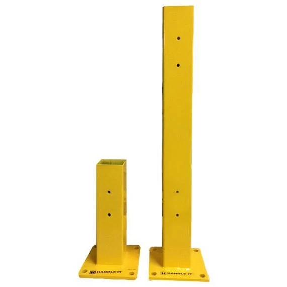 43" Heavy Duty Double Rail Post, Center Column, Yellow, 13 Gauge Steel 7 43" Heavy Duty Double Rail Post, Center Column, Yellow, 13 Gauge Steel - Image 5