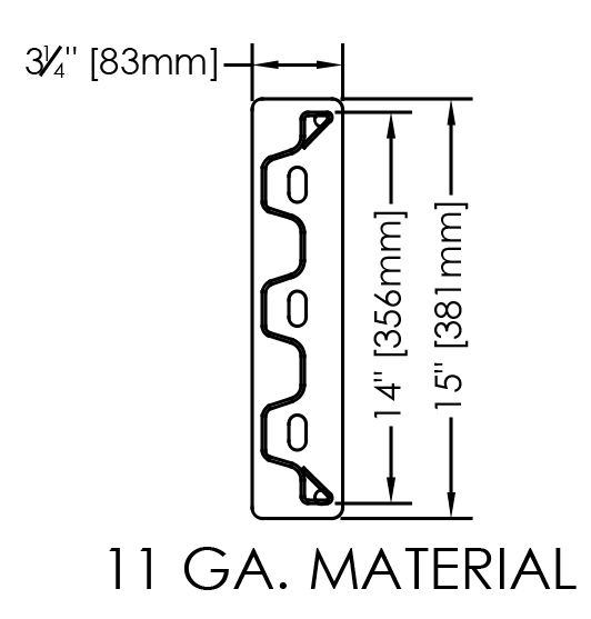 8' Standard Safety Guard Rail, Yellow, 13 Gauge Steel 6 8' Standard Safety Guard Rail, Yellow, 13 Gauge Steel - Image 4