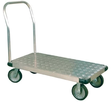 Wesco 24" X 48" Aluminum Platform Truck, Thrifty-Plate, 6" X 2" Rubber Casters, 2,000 Lb. Capacity 4 Wesco 24" X 48" Aluminum Platform Truck, Thrifty-Plate, 6" X 2" Rubber Casters, 2,000 Lb. Capacity - Image 2